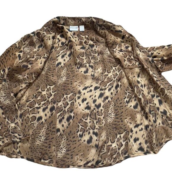 Chico’s Animal Print 💯% Silk Top Sz 1 (M) - Picture 7 of 15